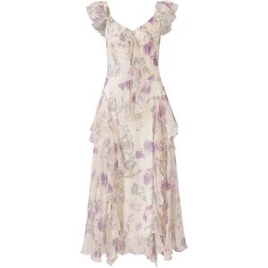 SinceThen Pola Frill Long Dress (Size: S)